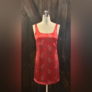 Banana Republic Red Floral Silk Mini Dresd